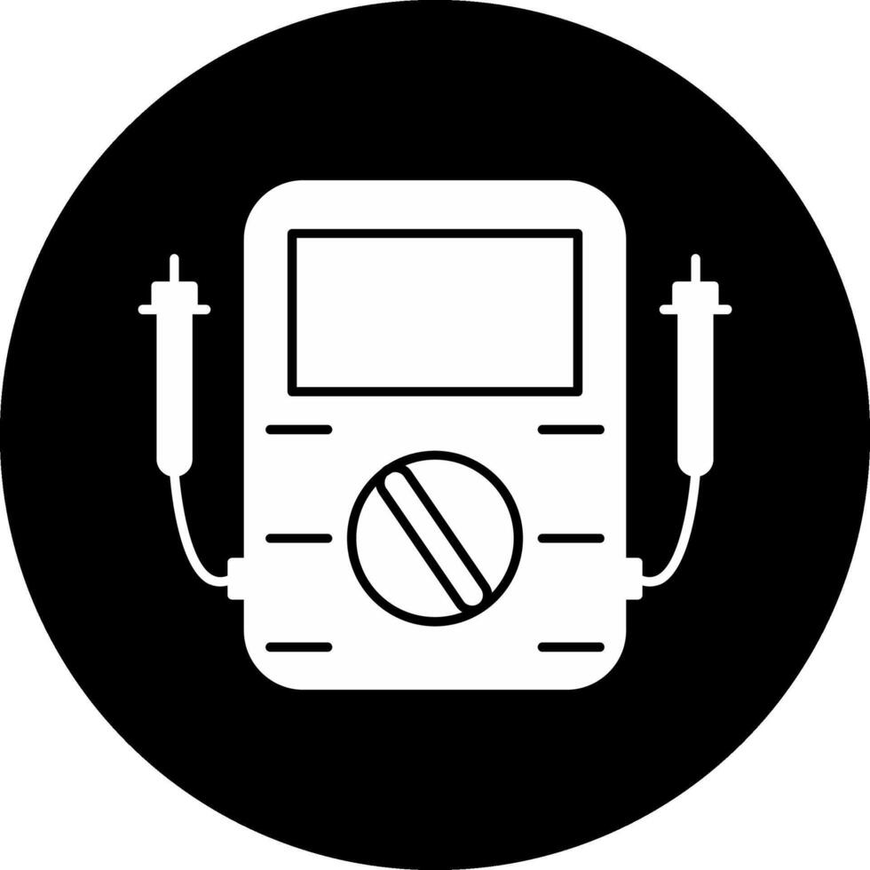 Voltmeter Circle Inverted Icon vector