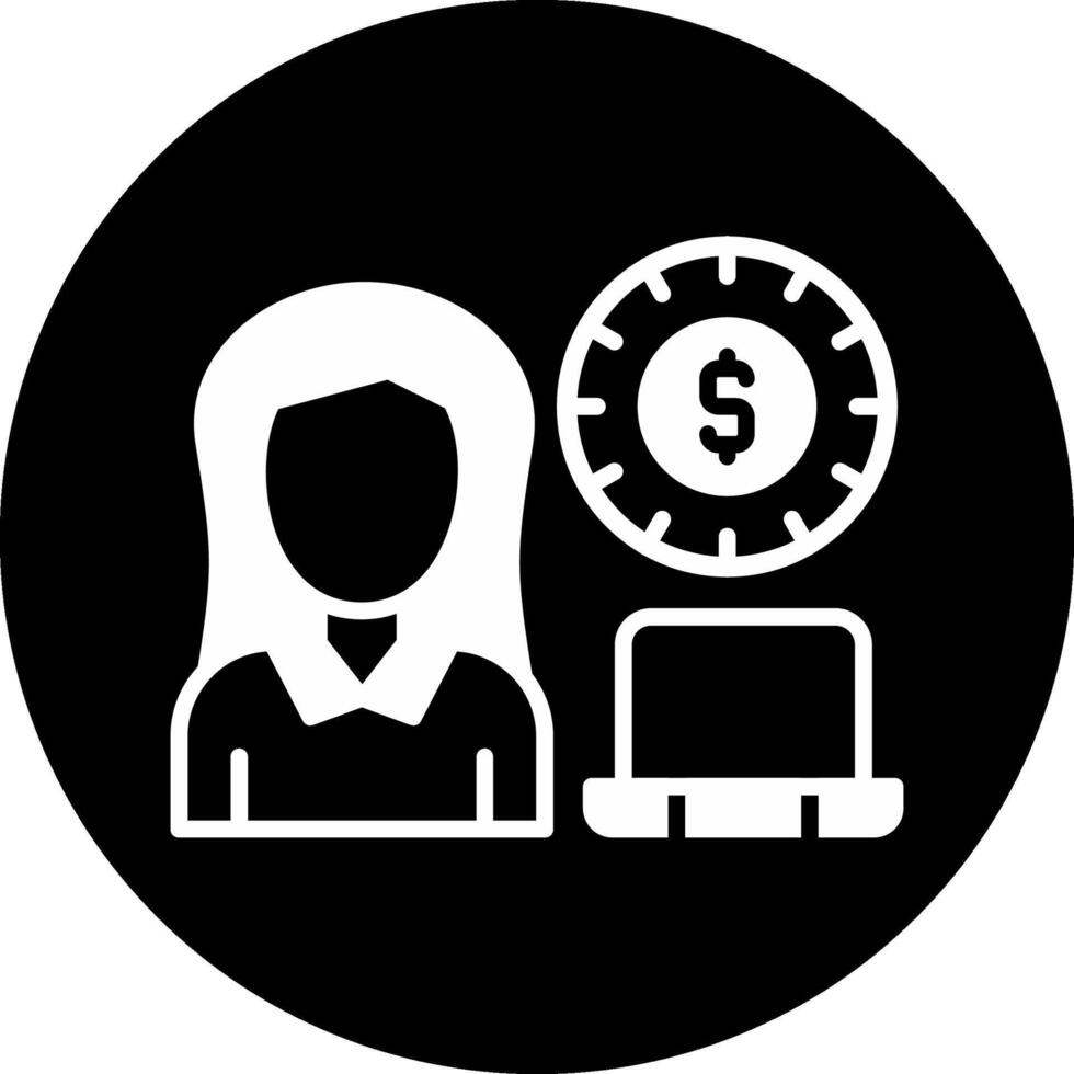 Freelancer Circle Inverted Icon vector