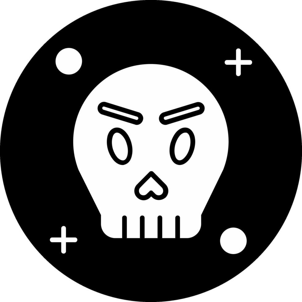 Skull Circle Inverted Icon vector