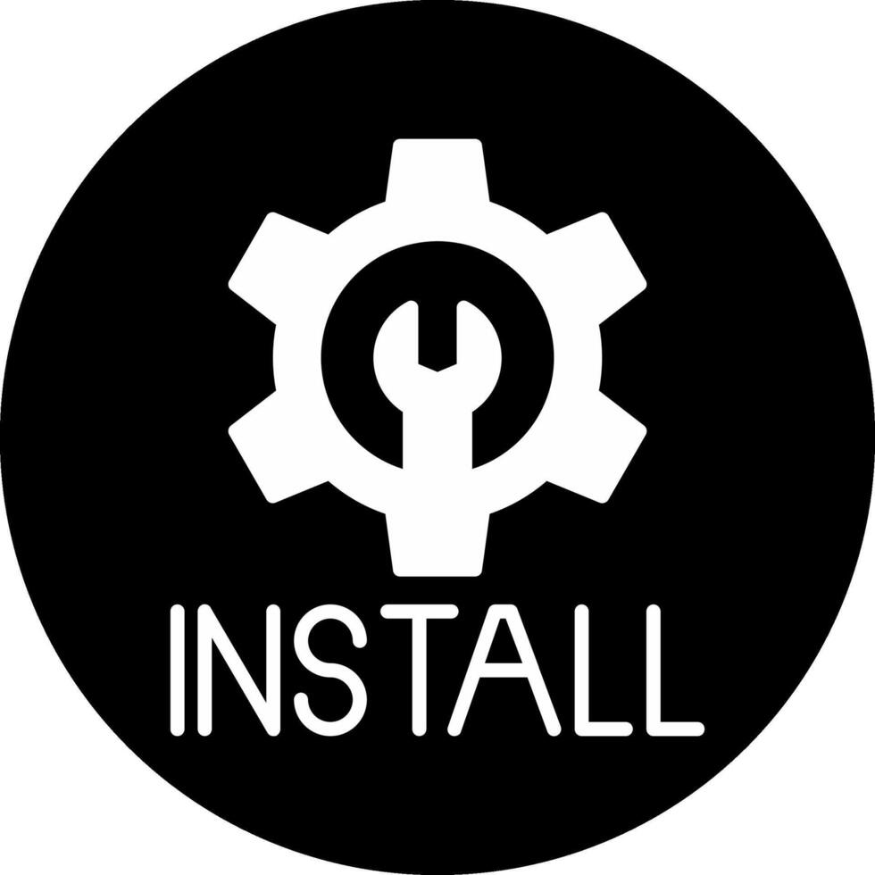 Install Circle Inverted Icon vector