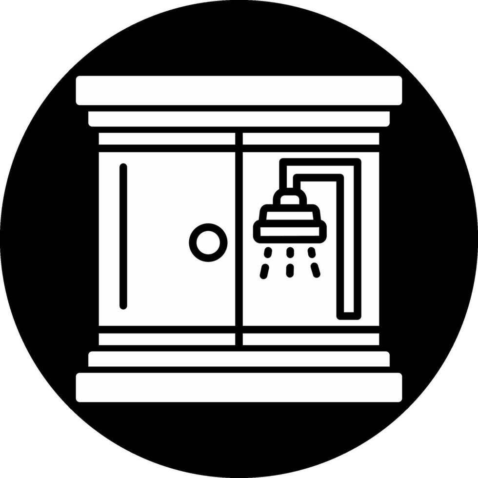 Shower Room Circle Inverted Icon vector