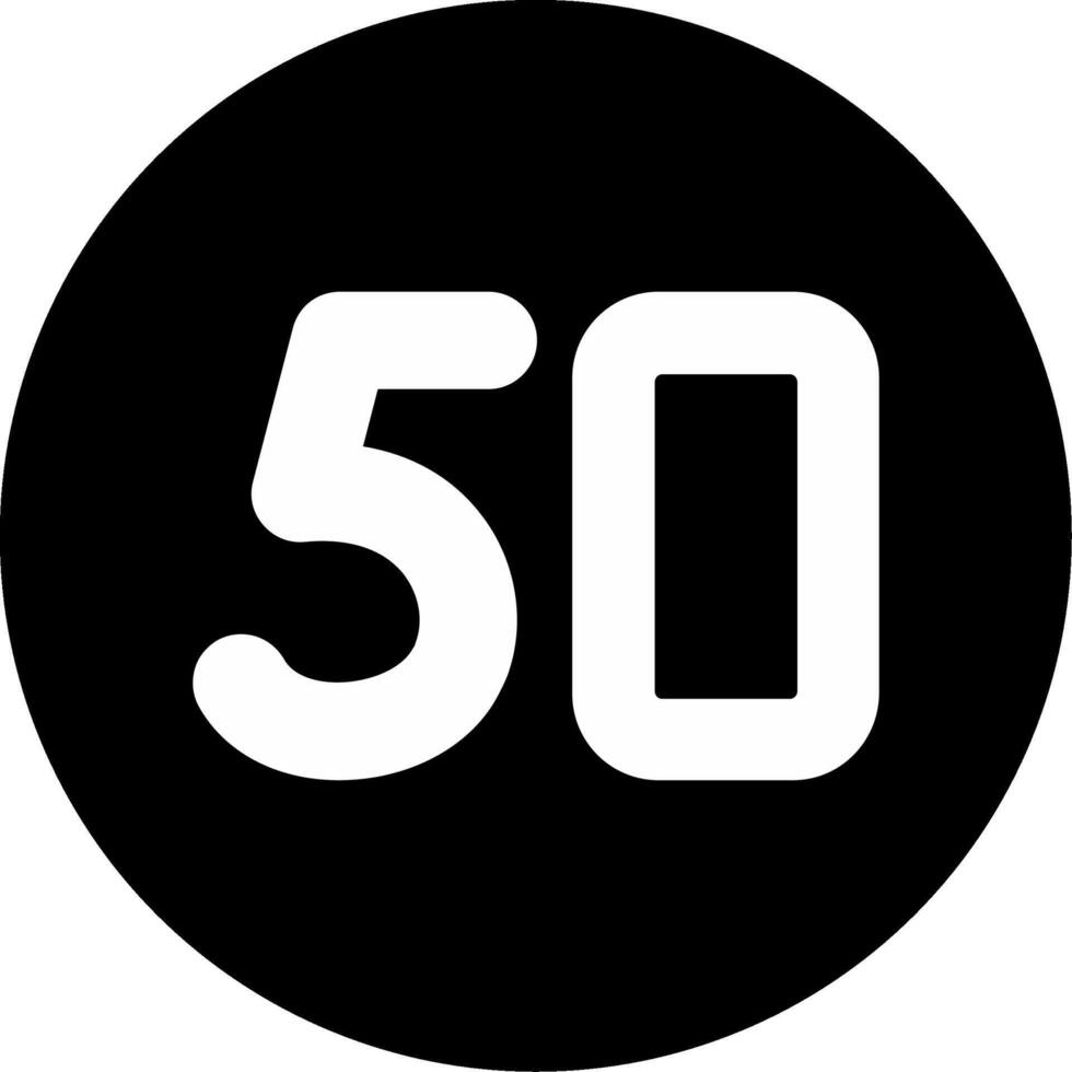 Fifty Circle Inverted Icon vector