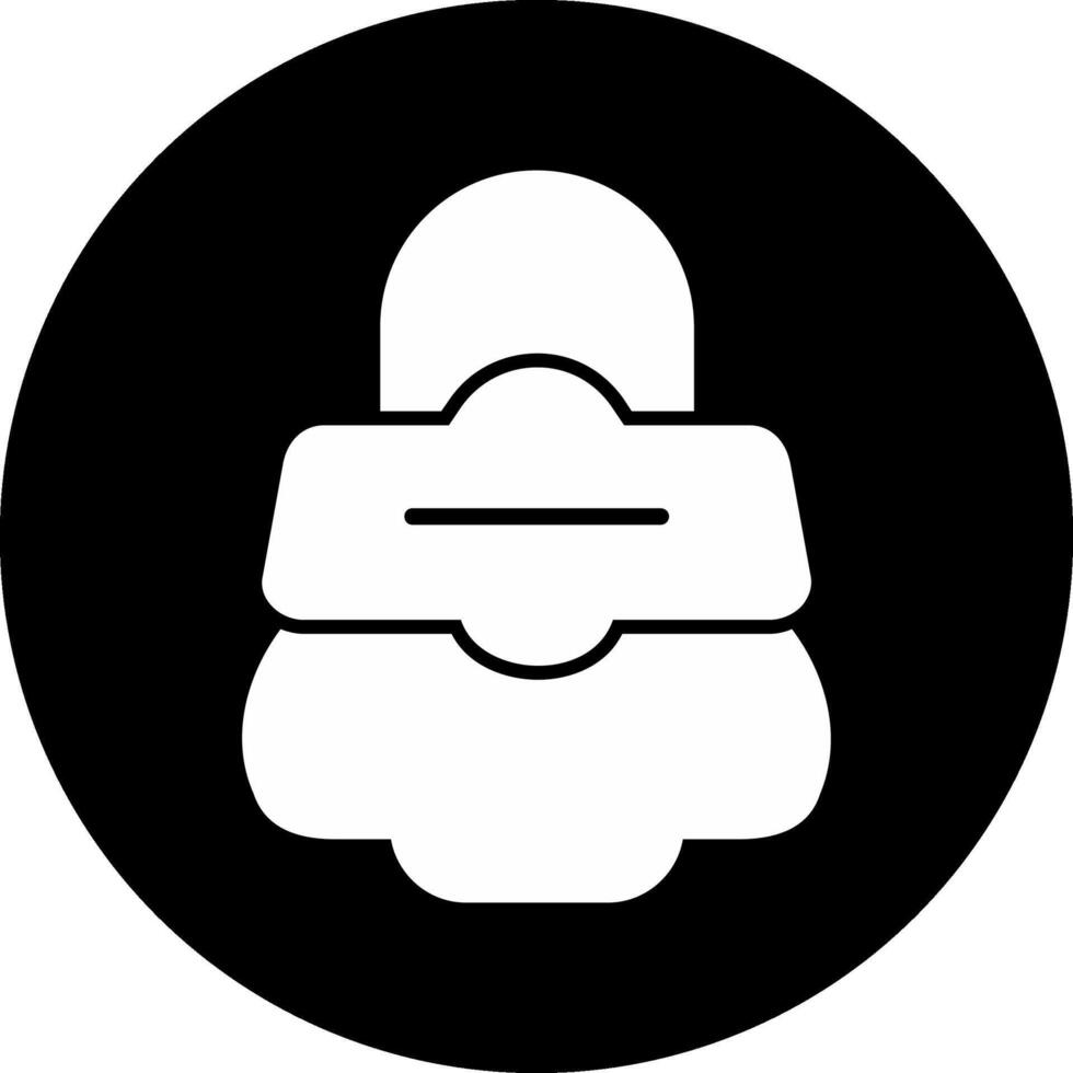 Strip Circle Inverted Icon vector