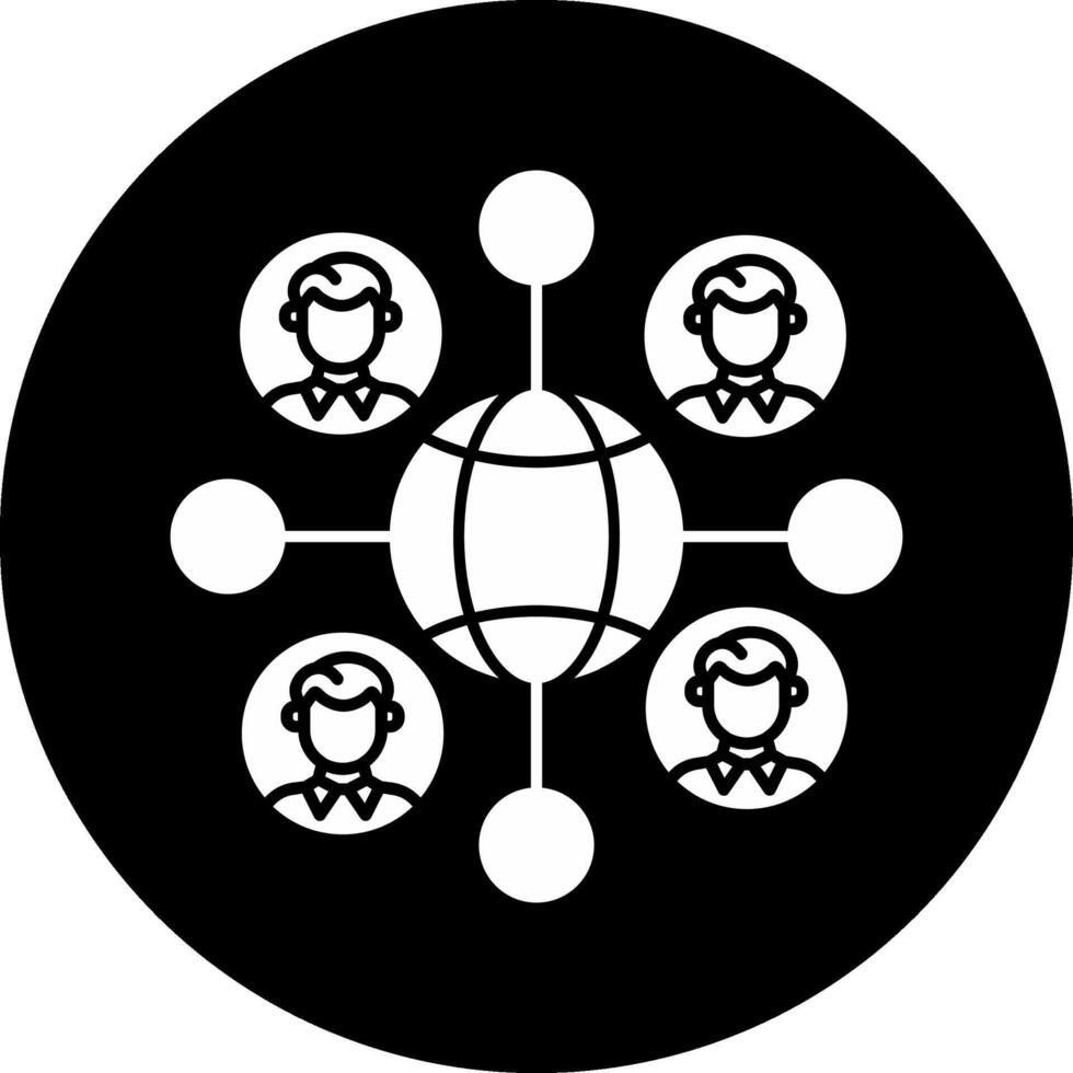 Remote Job Circle Inverted Icon vector