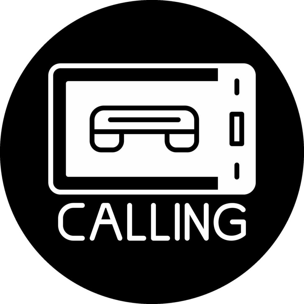 Calling Circle Inverted Icon vector