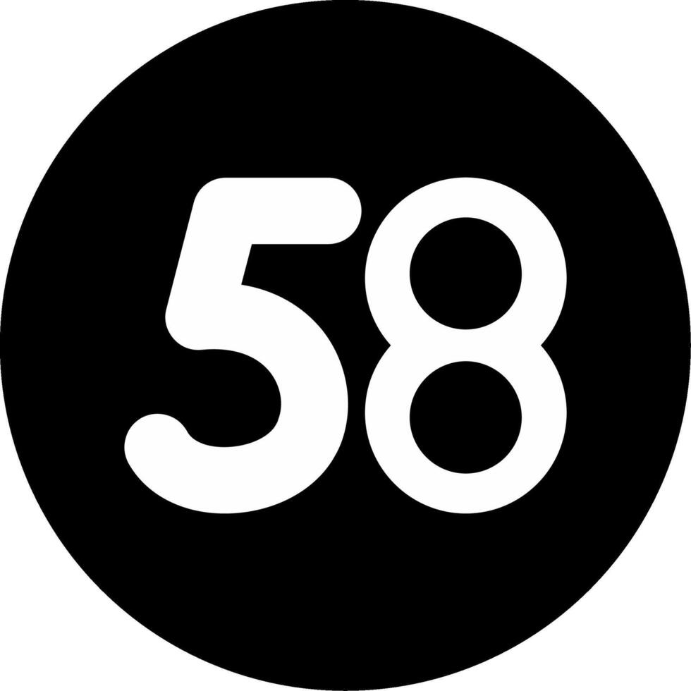 Fifty eight Circle Inverted Icon vector