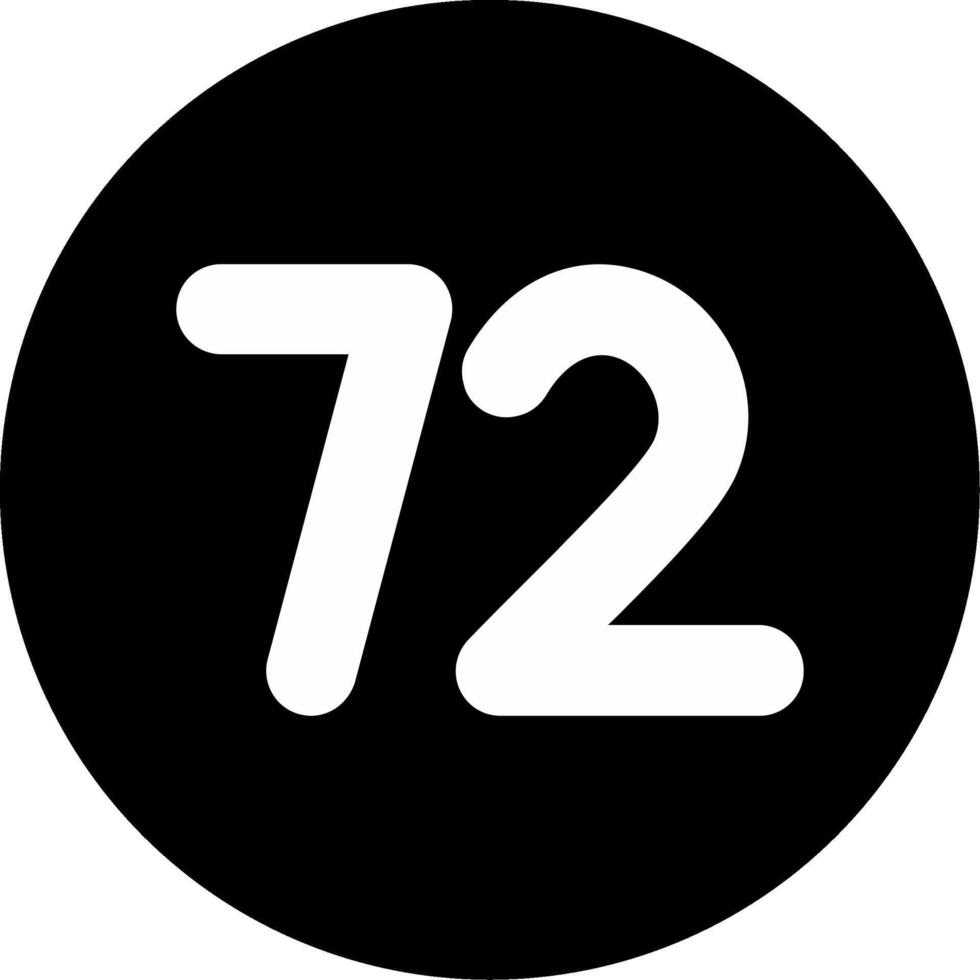Seventy two Circle Inverted Icon vector