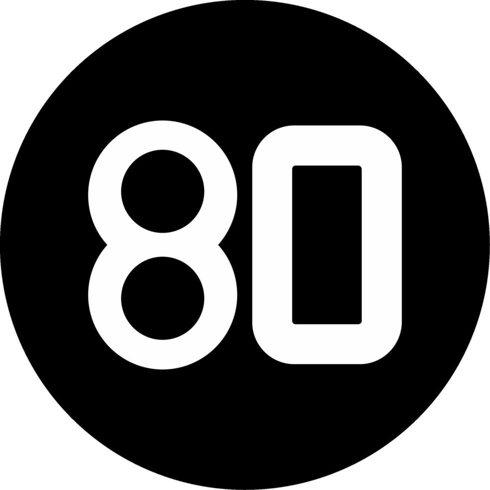 Eighty Circle Inverted Icon vector