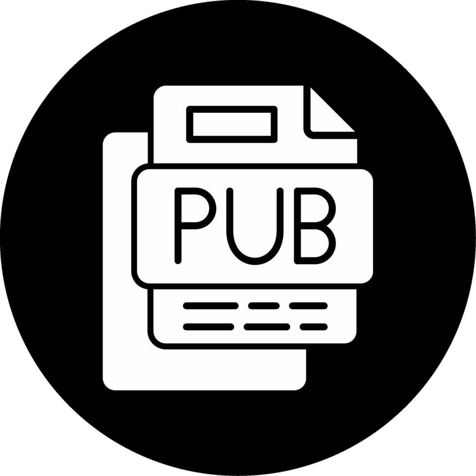 PUB File Circle Inverted Icon vector