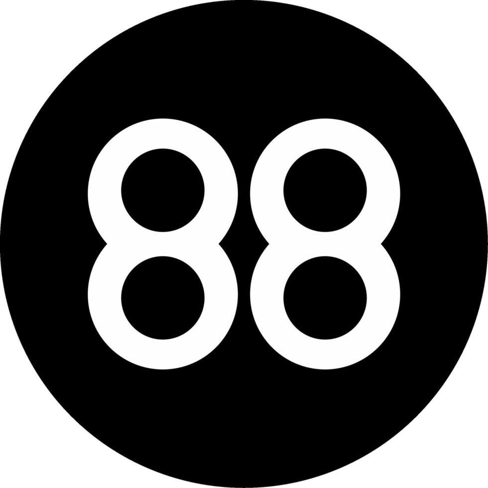 Eighty eight Circle Inverted Icon vector