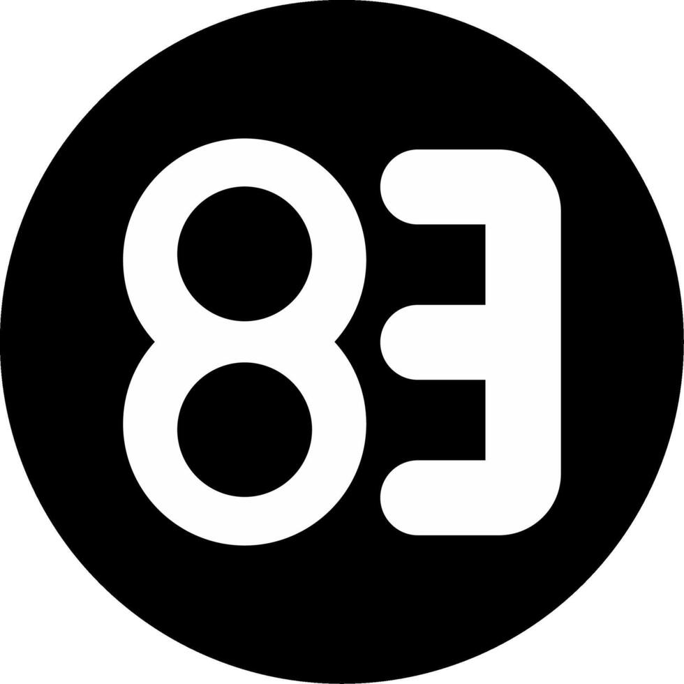 Eighty three Circle Inverted Icon vector