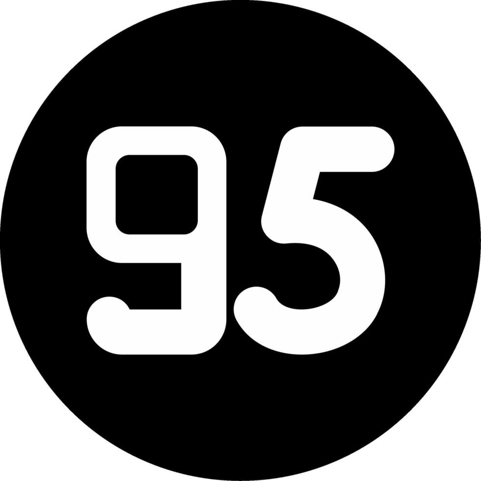 Ninety five Circle Inverted Icon vector
