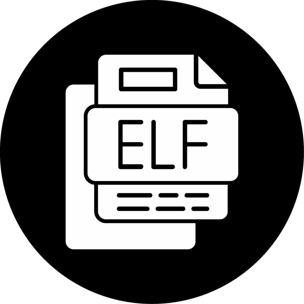 ELF File Circle Inverted Icon vector