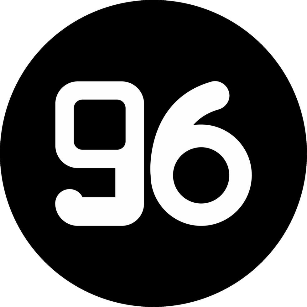 Ninety six Circle Inverted Icon vector