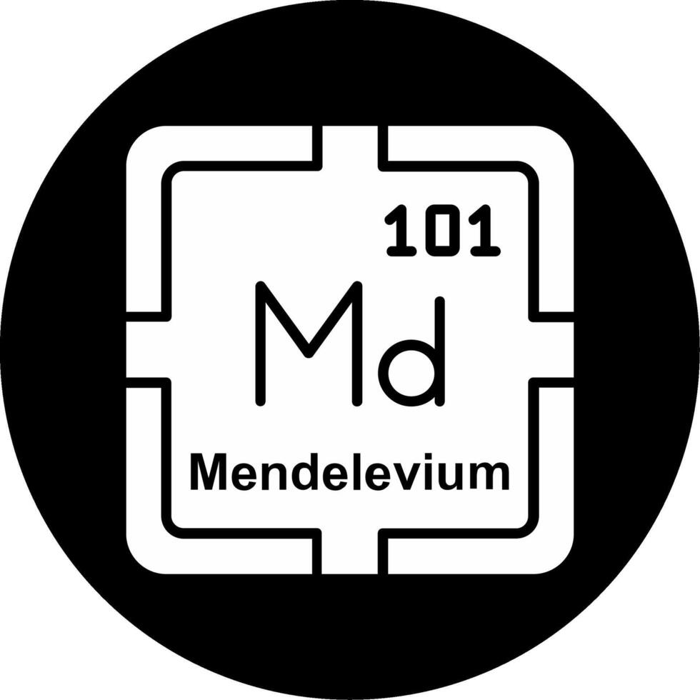 Mendelevium Circle Inverted Icon vector