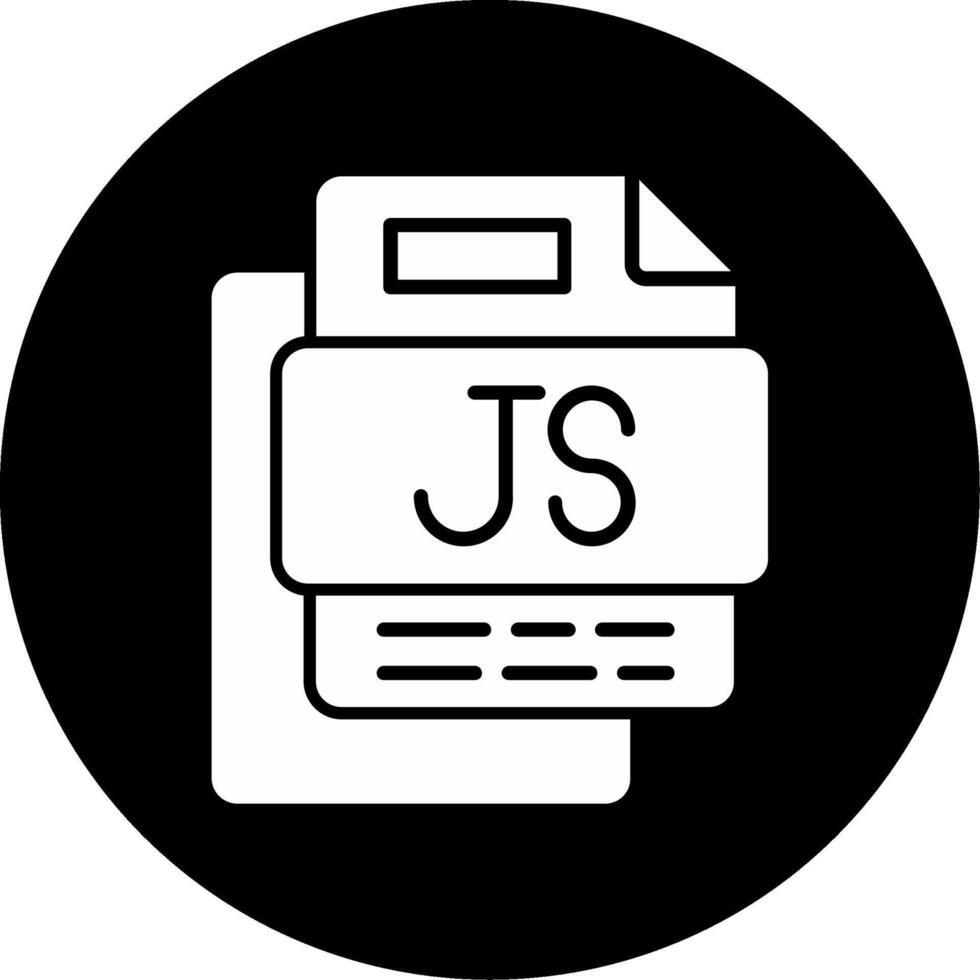 JS File Circle Inverted Icon vector