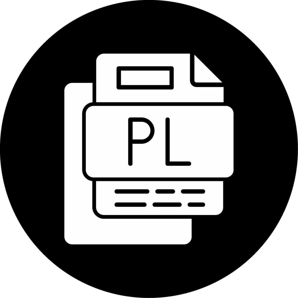PL File Circle Inverted Icon vector