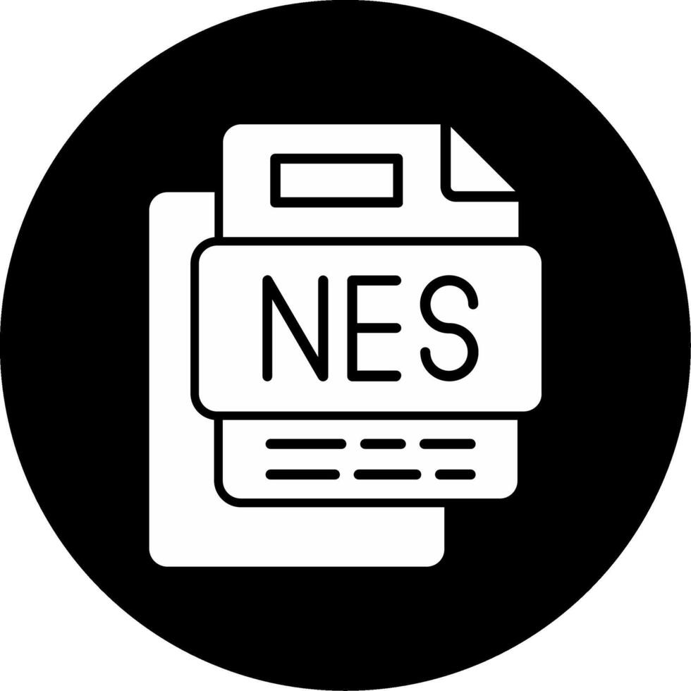 NES File Circle Inverted Icon vector
