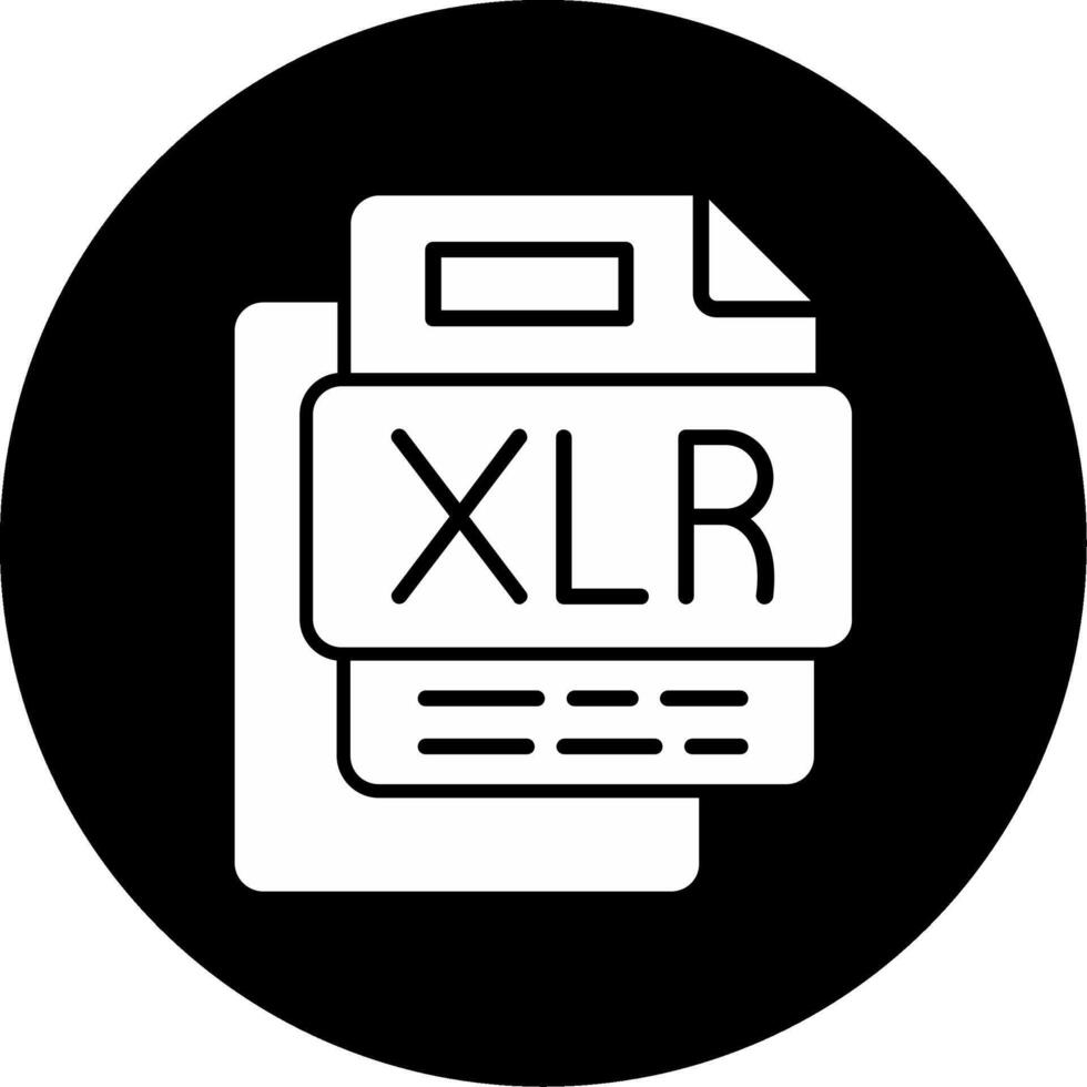 XLR File Circle Inverted Icon vector