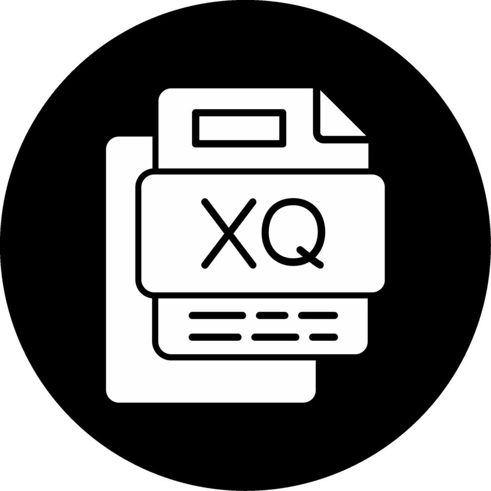 Xq File Circle Inverted Icon vector