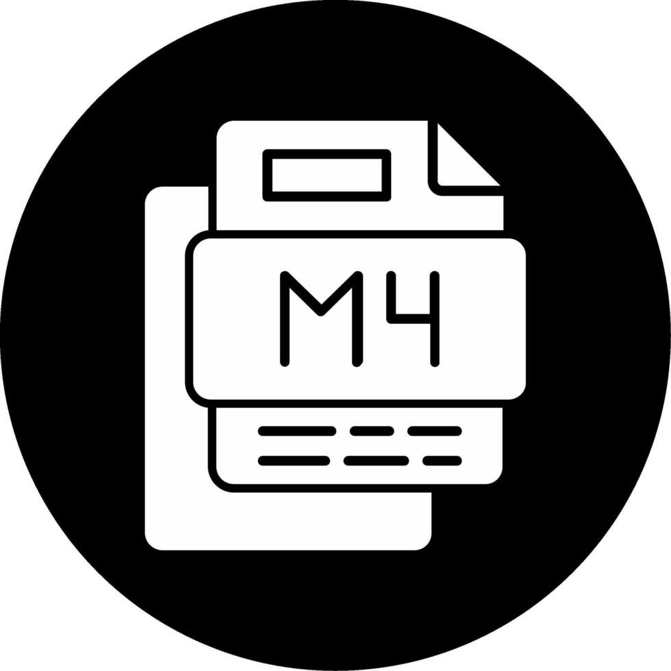 M4 File Circle Inverted Icon vector