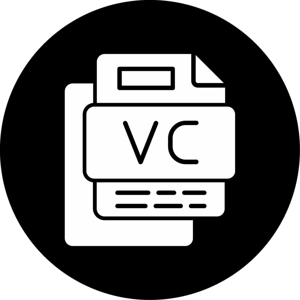 VC File Circle Inverted Icon vector