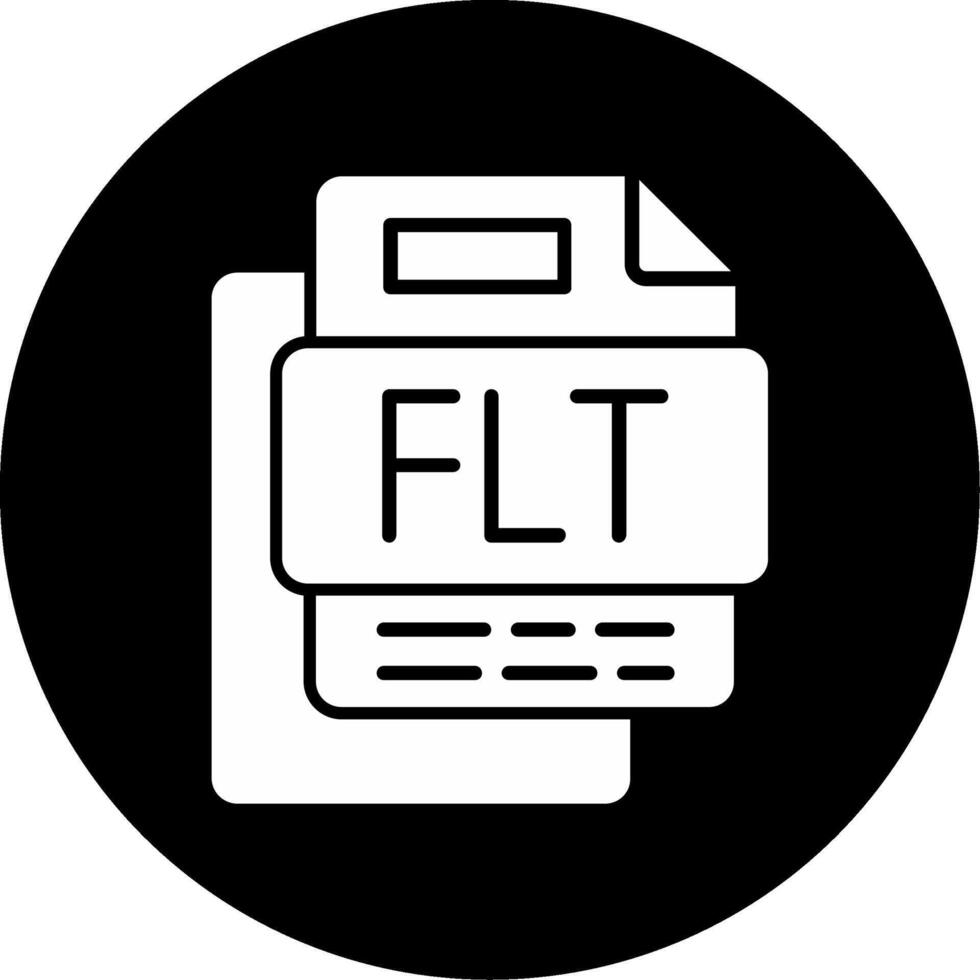 Flt File Circle Inverted Icon vector