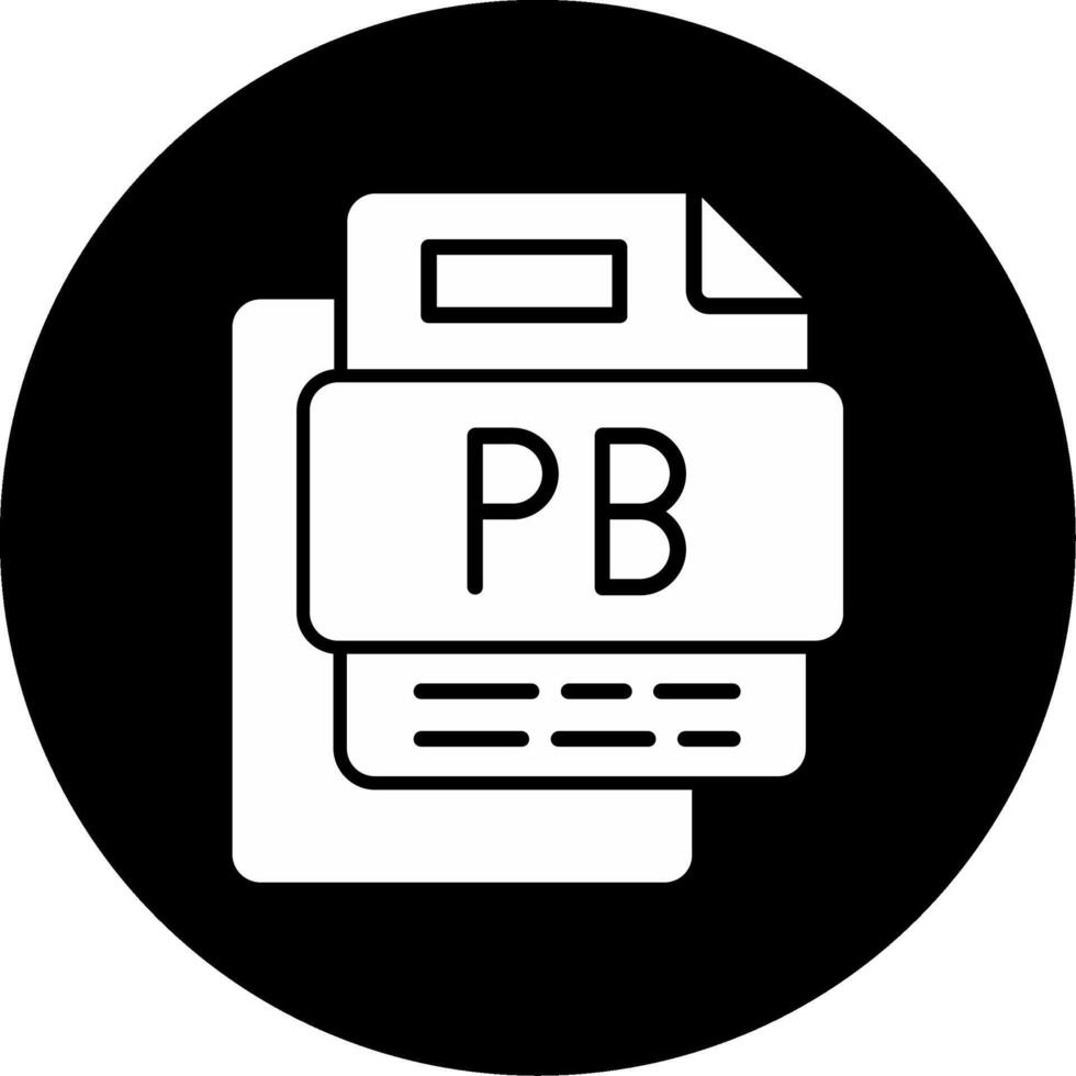 Pb File Circle Inverted Icon vector