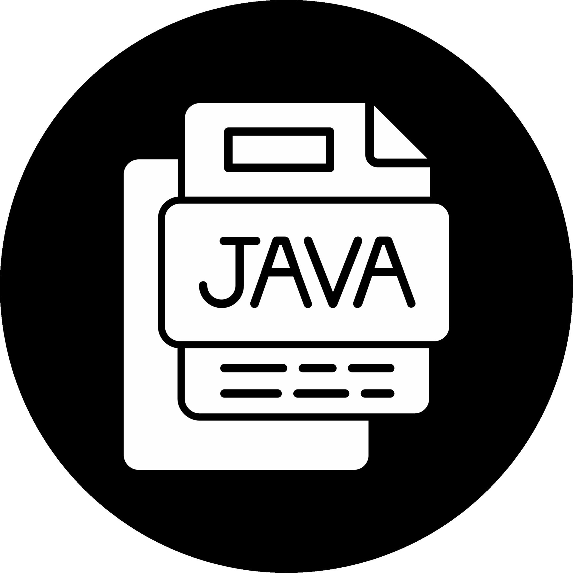 Java File Circle Inverted Icon 47317229 Vector Art at Vecteezy