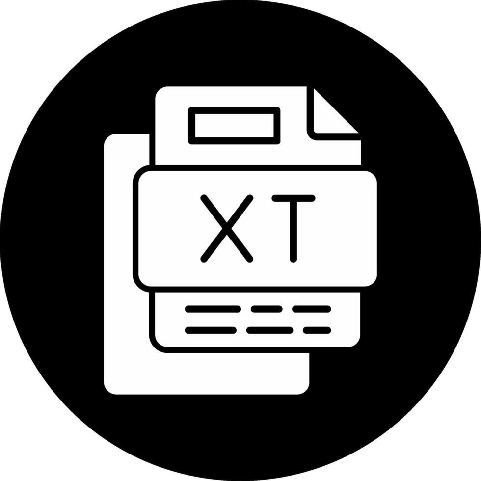 Xt File Circle Inverted Icon vector