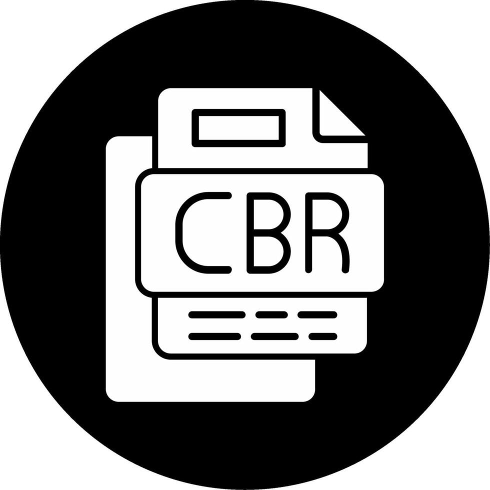 Cbr File Circle Inverted Icon vector
