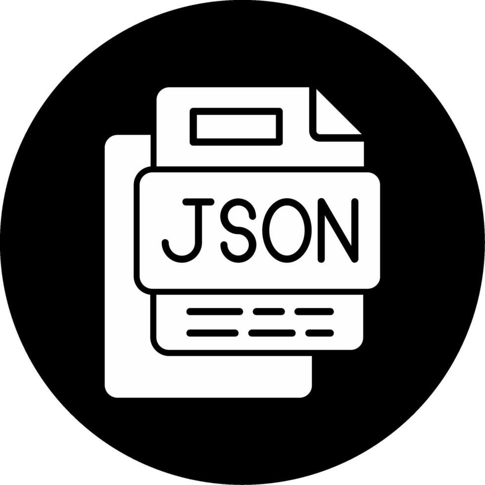 Json File Circle Inverted Icon vector