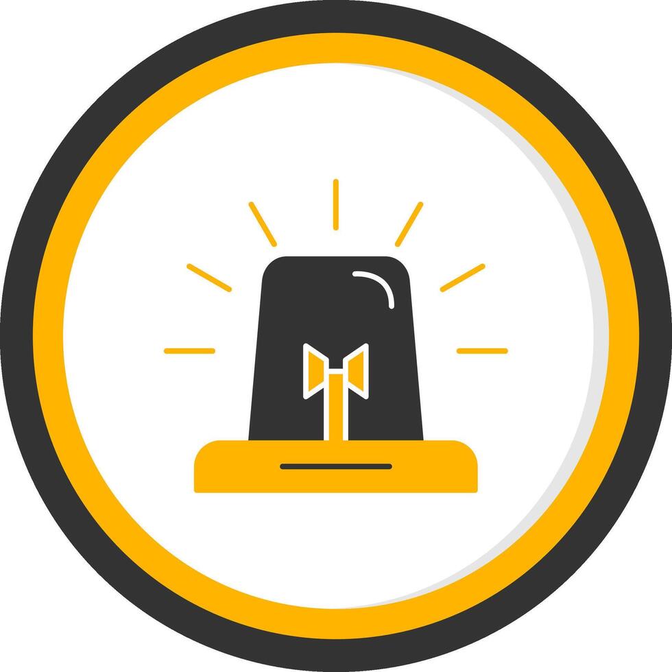 Siren Glyph Two Color Circle Icon vector