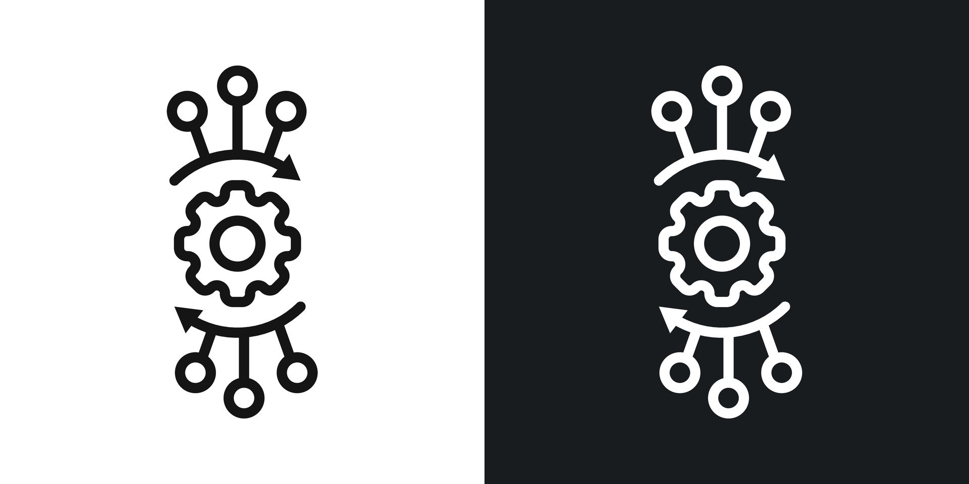 Algorithm icon set in black and white outlines 47320351 Vector Art at ...