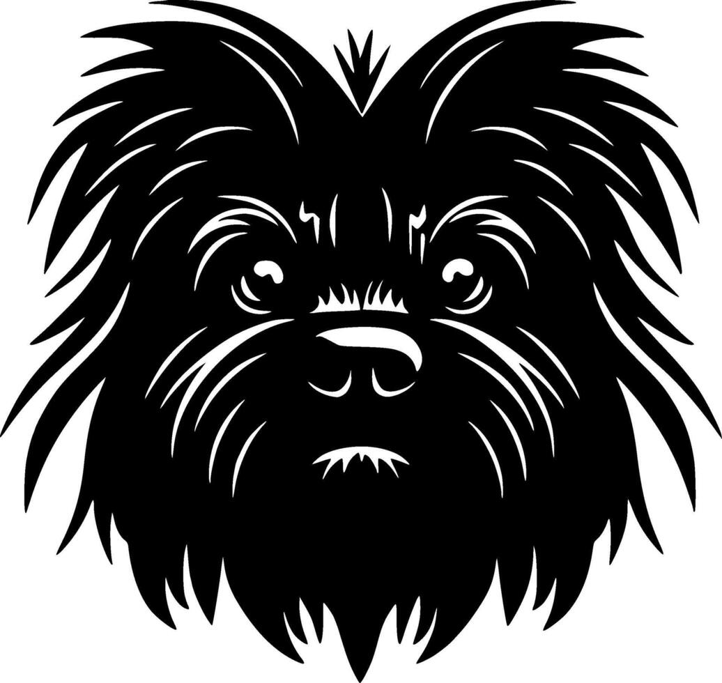 Affenpinscher, Black and White illustration vector