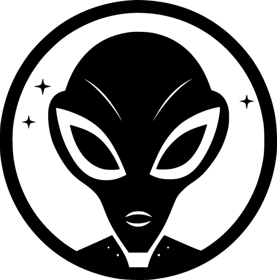 Alien, Minimalist and Simple Silhouette - illustration vector
