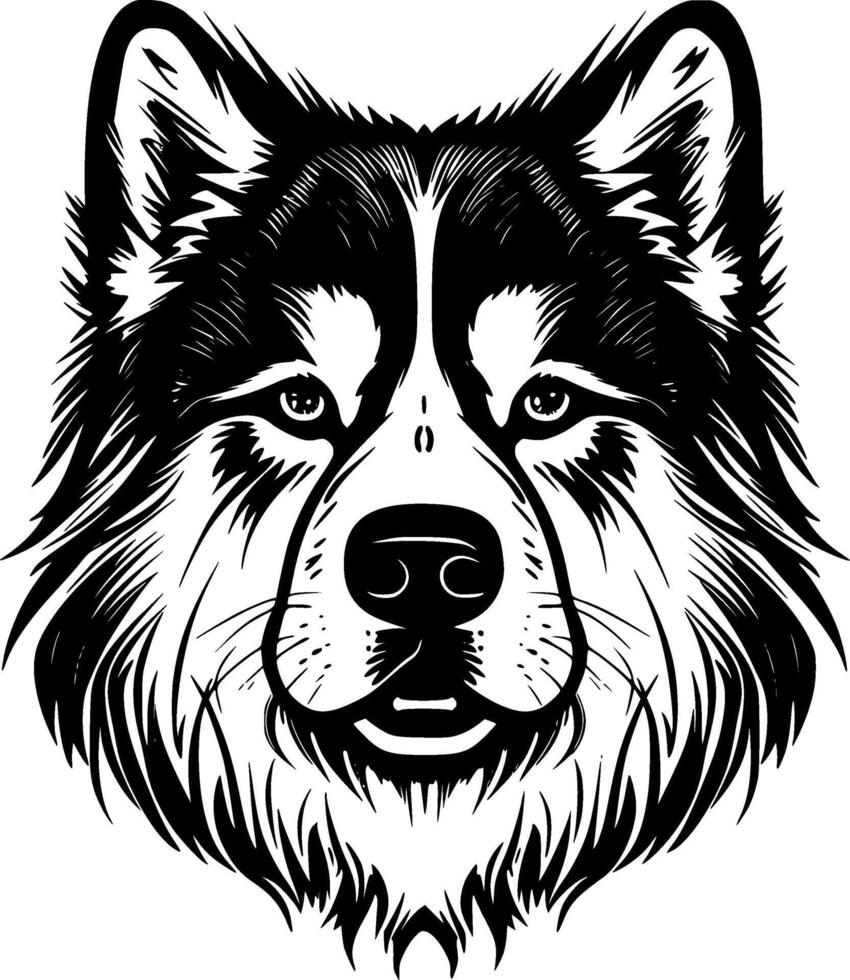 Alaskan Malamute, Minimalist and Simple Silhouette - illustration vector