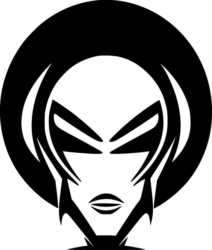 Alien, Black and White illustration vector