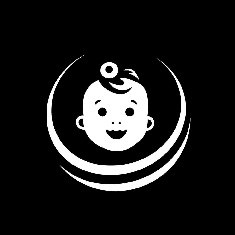 Baby, Black and White illustration vector