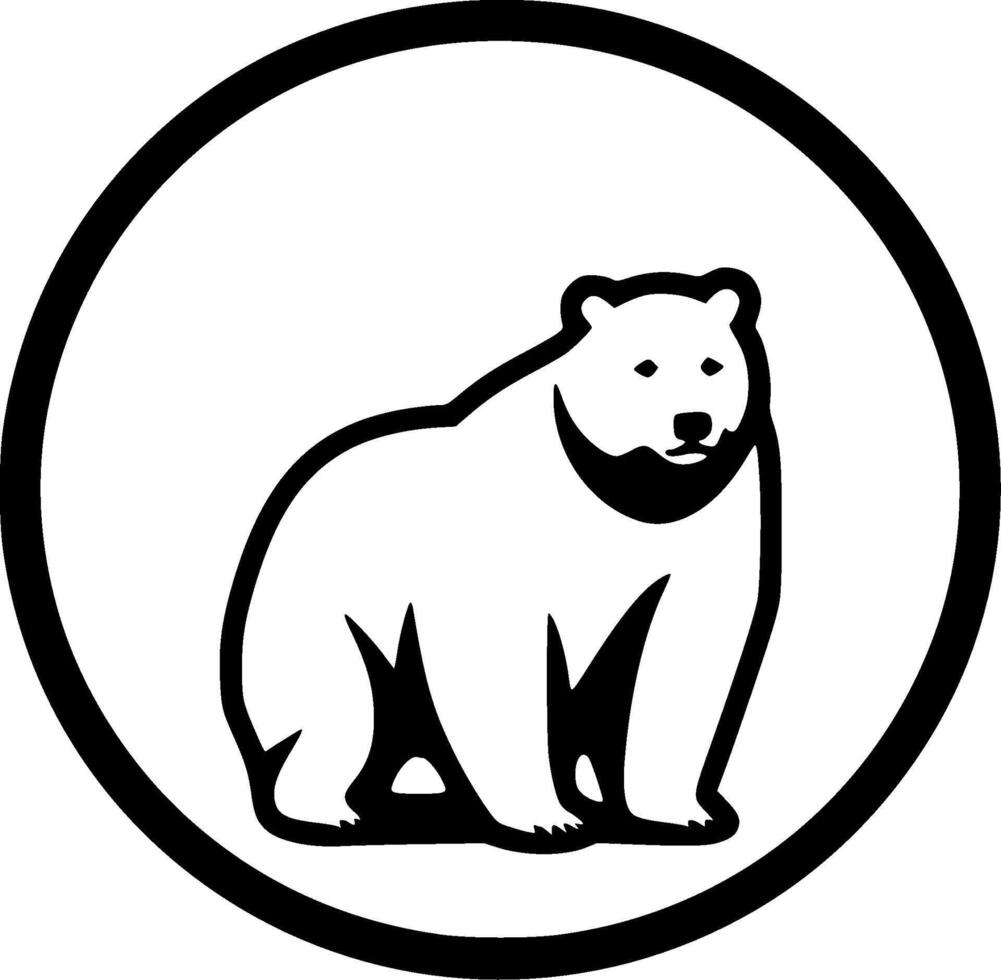Bear - Black and White Isolated Icon - illustration vector