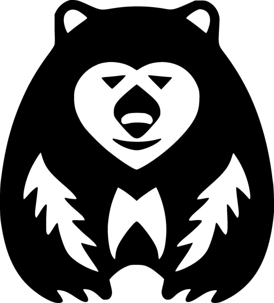 Bear, Minimalist and Simple Silhouette - illustration vector