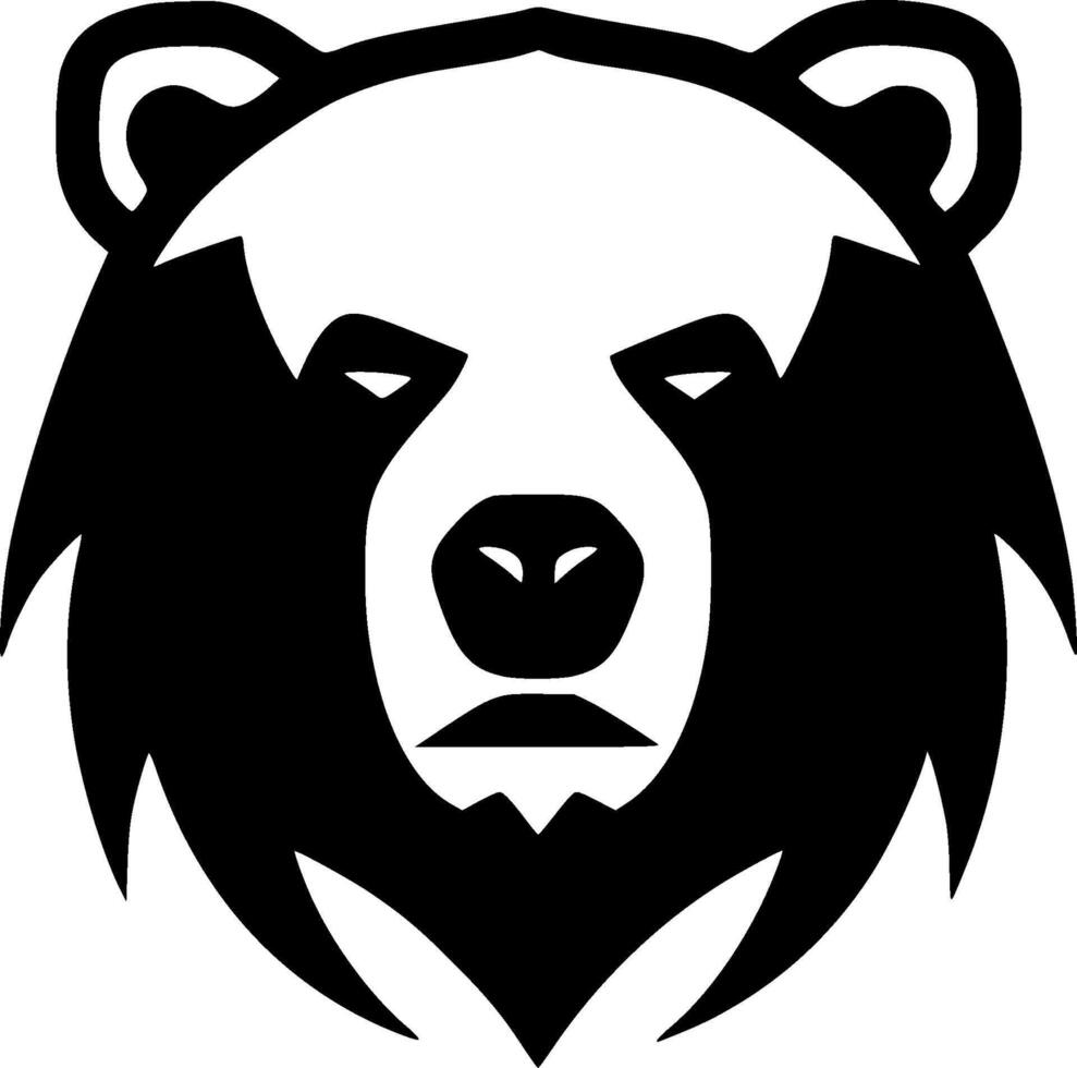 Bear - Black and White Isolated Icon - illustration vector