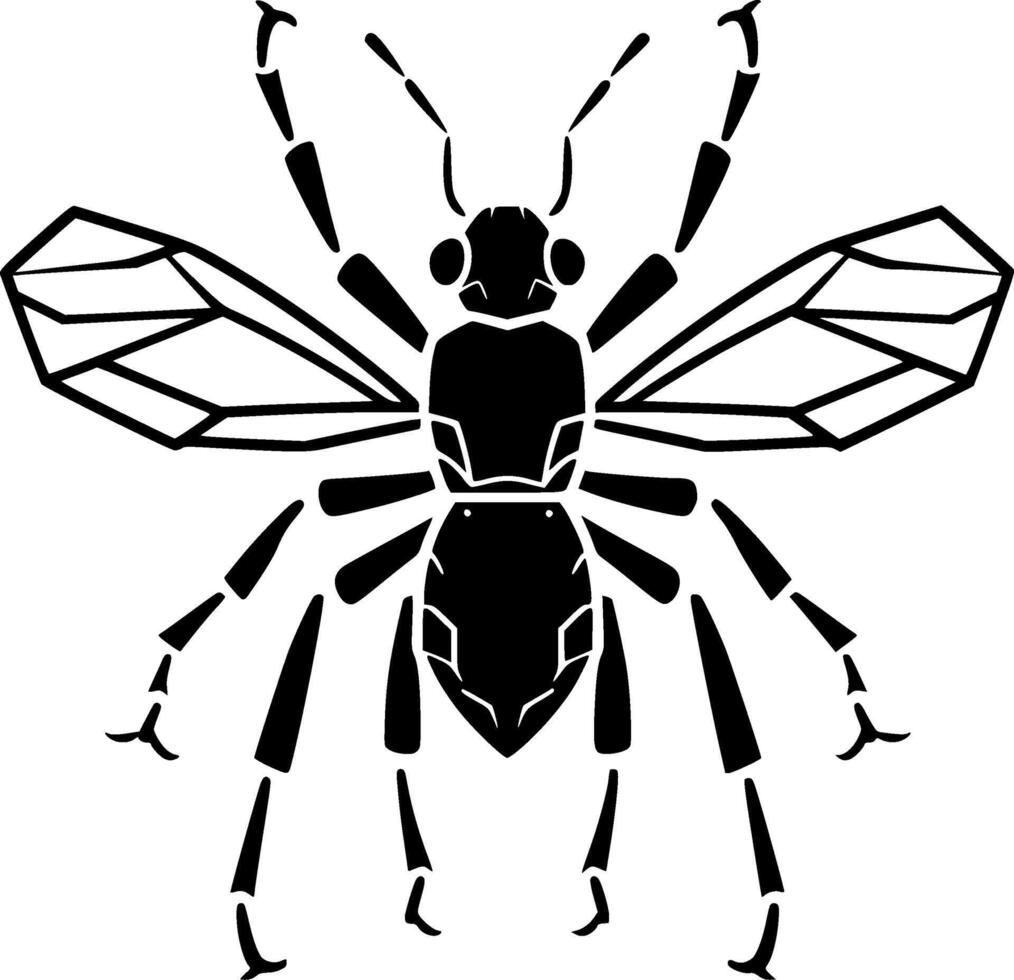 Bee, Minimalist and Simple Silhouette - illustration vector