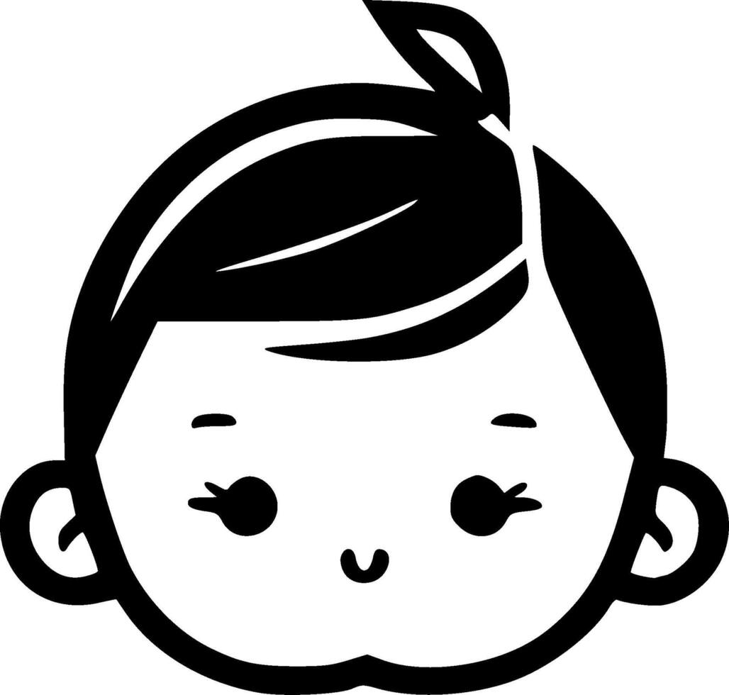Baby, Black and White illustration vector