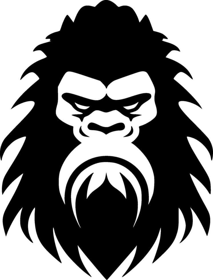 Bigfoot, Black and White illustration vector