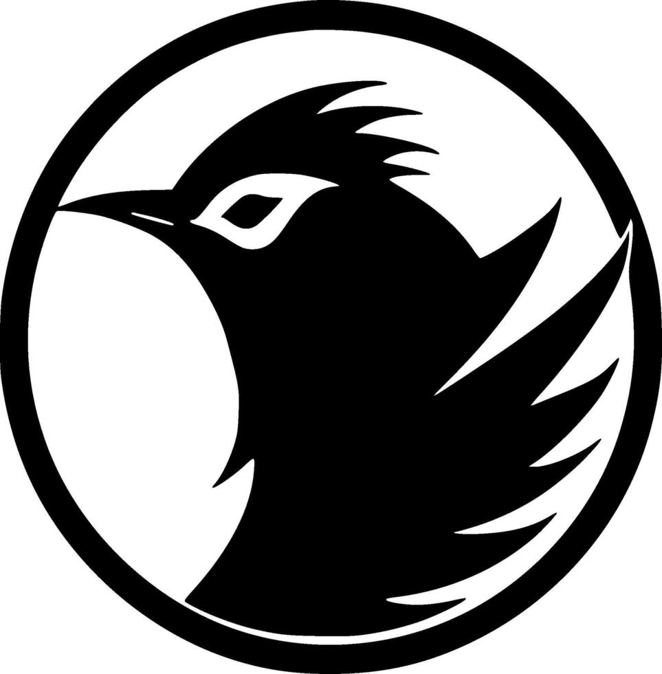 Bird - Black and White Isolated Icon - illustration vector