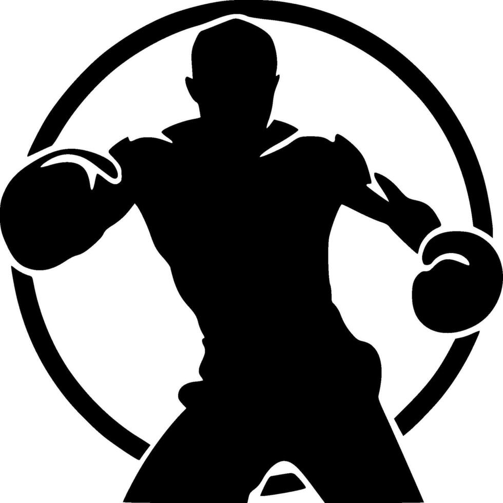 Boxing, Black and White illustration vector