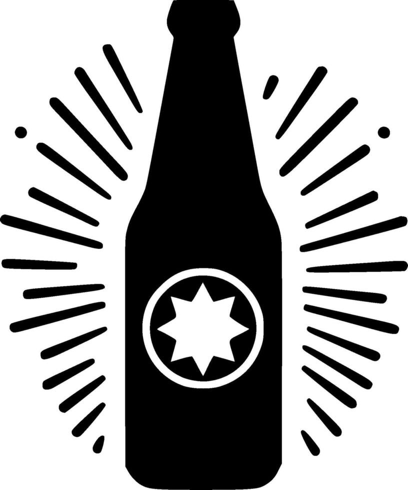 Bottle, Minimalist and Simple Silhouette - illustration vector