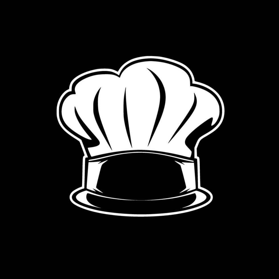 Chef Hat, Black and White illustration vector