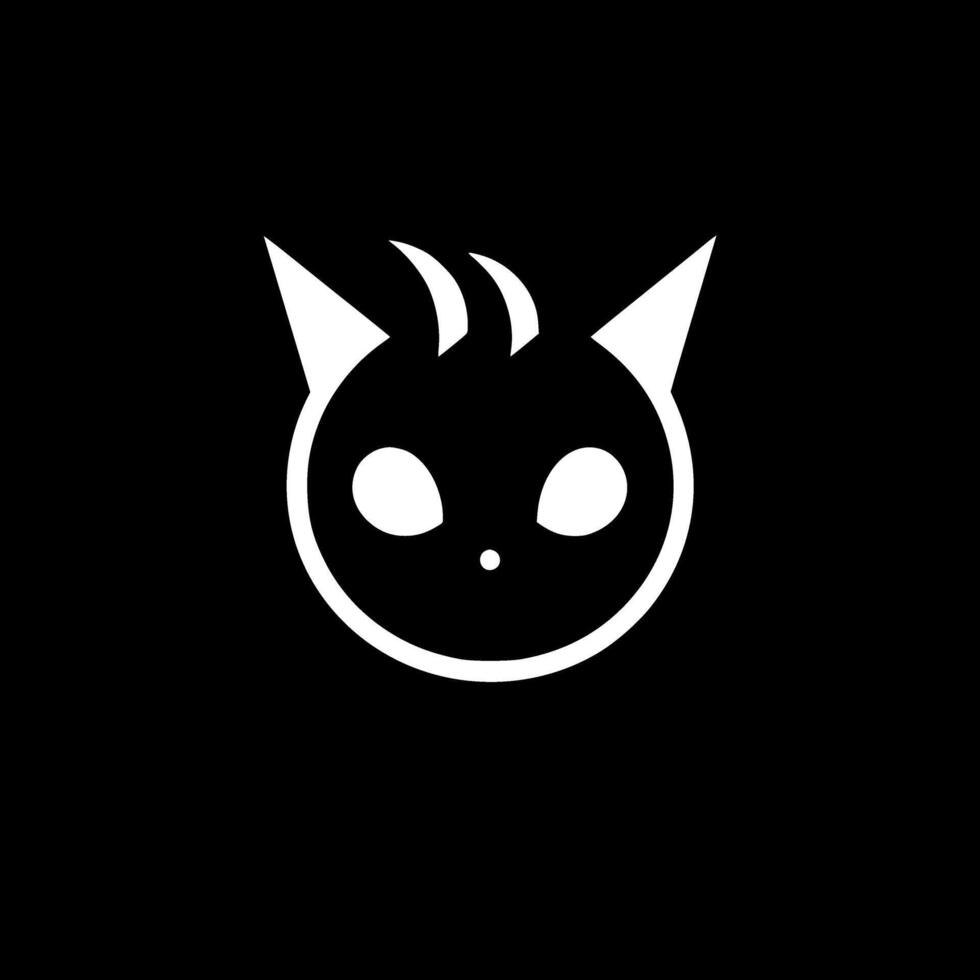 Cat - Black and White Isolated Icon - illustration vector